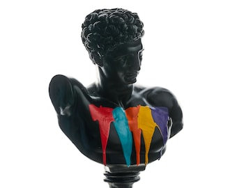 Pop-art beeldhouwkunst, Hermes buste, oude Griekse beeldhouwkunst, hedendaagse beeldhouwkunst, gratis verzending groot formaat