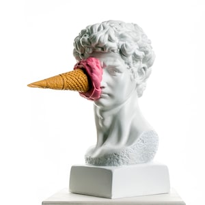 Pop art sculpture, David Bust, Modern sculpture, decorative bust, ancient statues, popart sculpture, tabletop sculptures