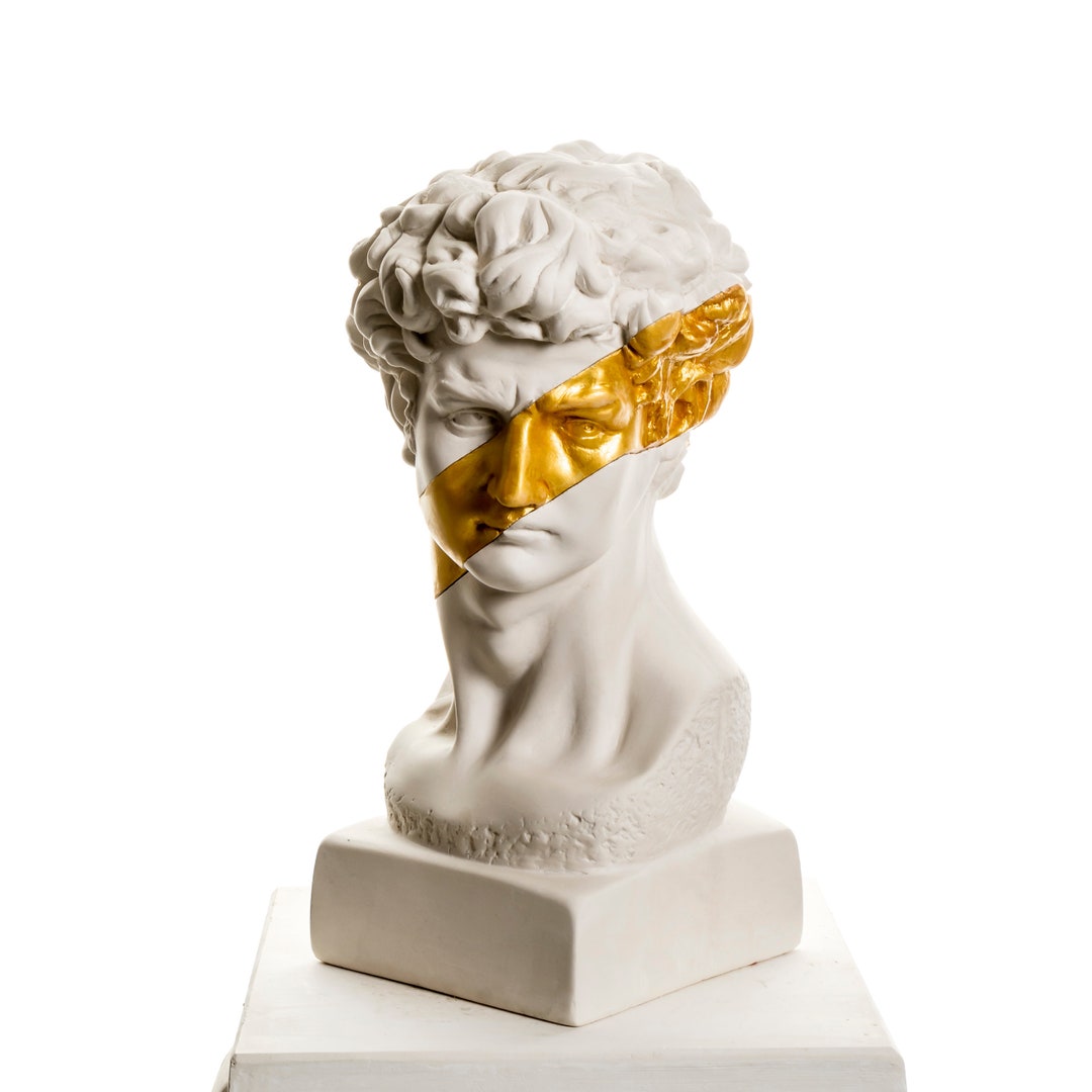 David Sculpture, Pop Art David Statue, Gold Statue, David Bust Statue ...