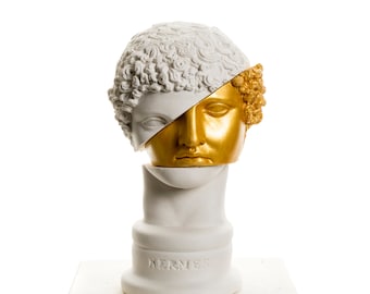 Hermes, Hermes Bust, Gold Sculpture, Ancient Greek Sculpture, Art Nouveau Sculpture, Free Shipping BIG SIZE
