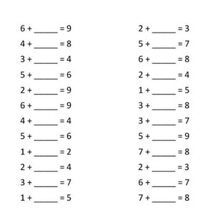 Printable Addition Worksheets, 4 sheets, Kids Math, Easy Math Practice