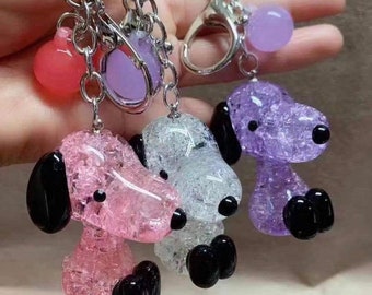 Snoopy keychain-crystal keychain-snoopy lover keychian