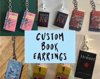 Custom Book Earrings
