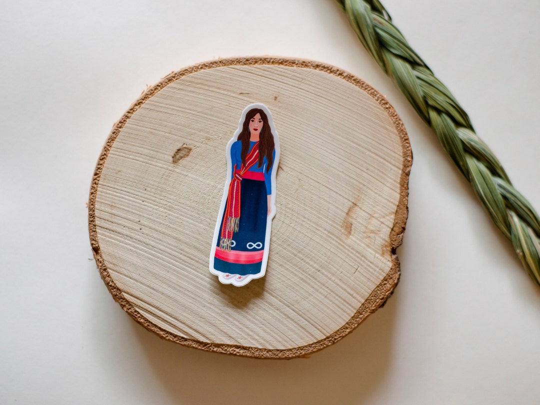 Métis Woman Sticker, 3 Inch, Indigenous Woman, Sash, - Etsy
