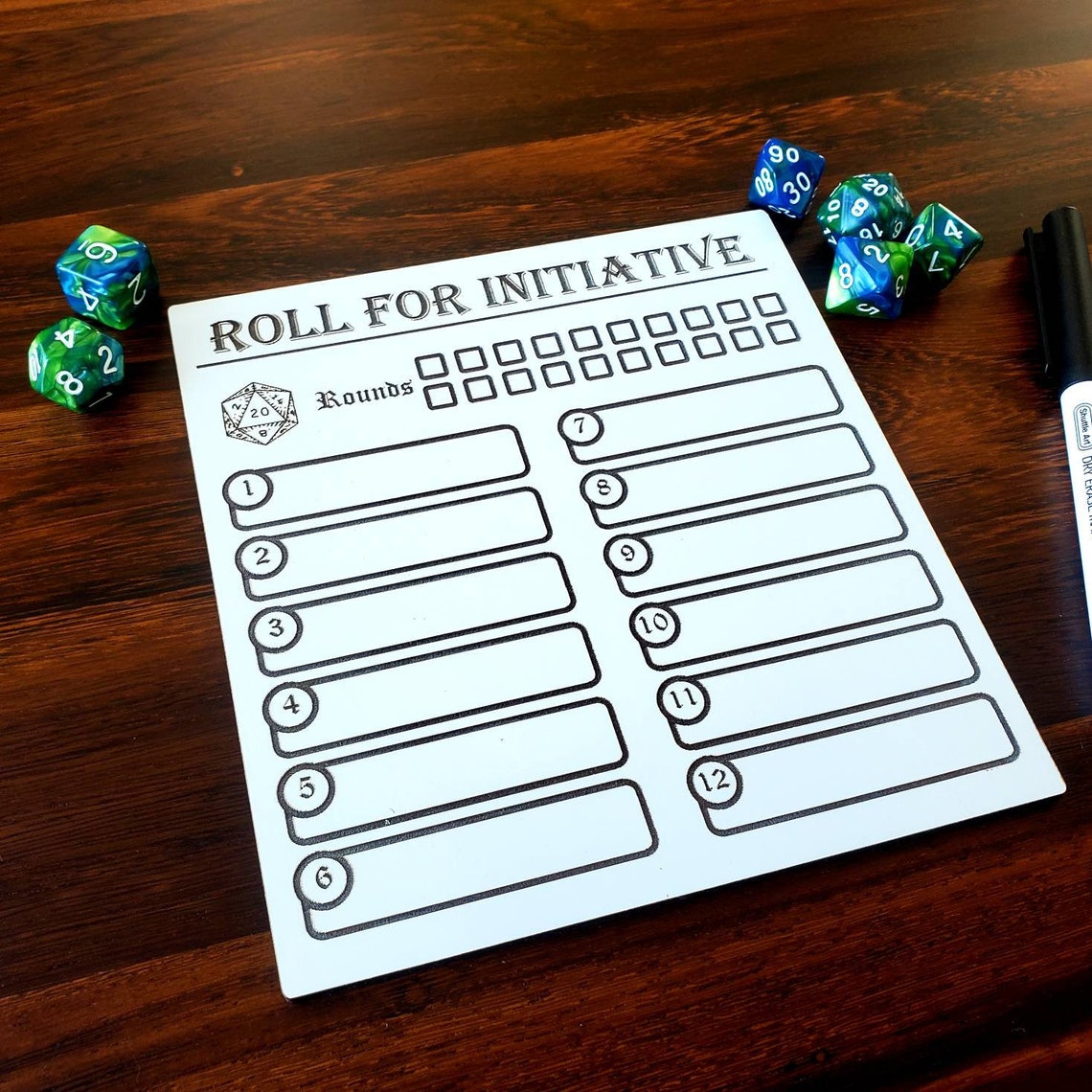 Initiative Tracker Roll for Initiative Dry Erase Tracker Etsy