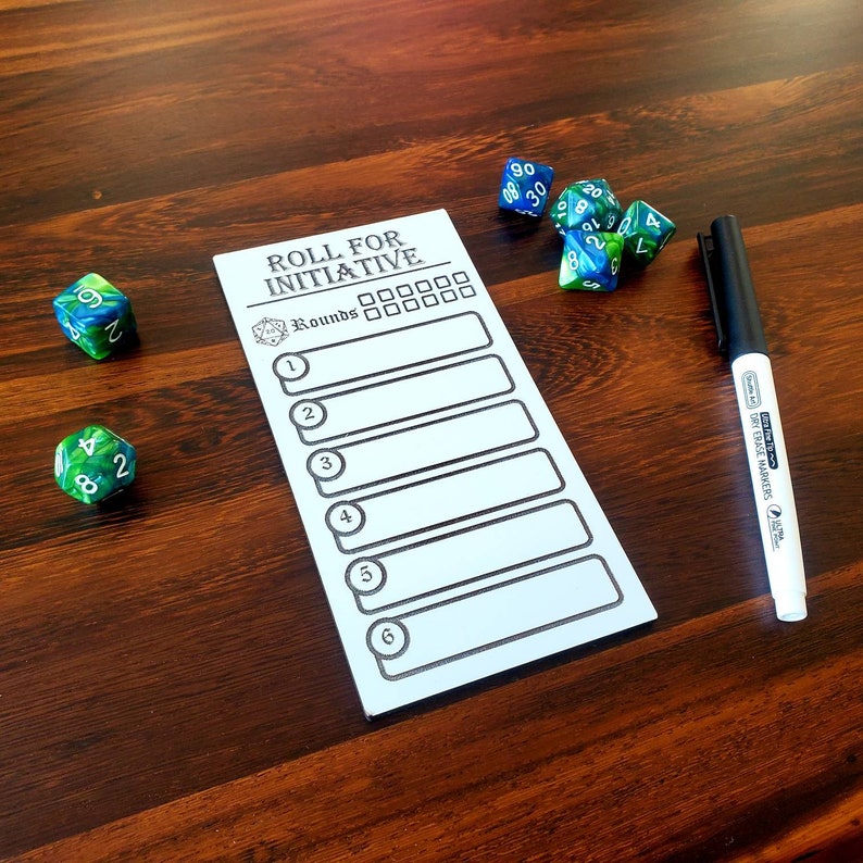 Initiative Tracker Roll for Initiative Dry Erase Tracker Etsy