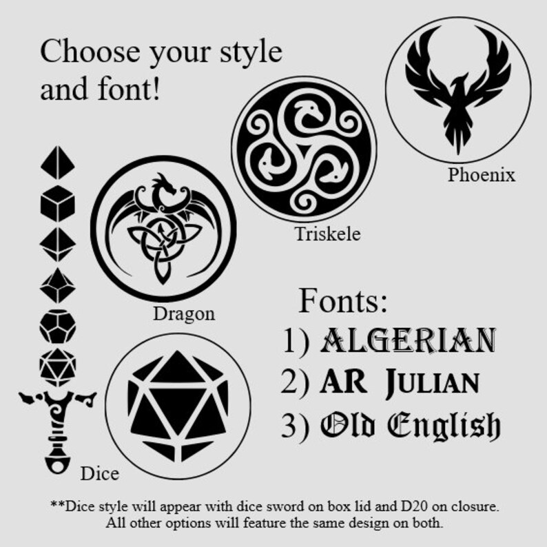Book Box Dice Box RPG Dice Box Custom Text Multiple Etsy