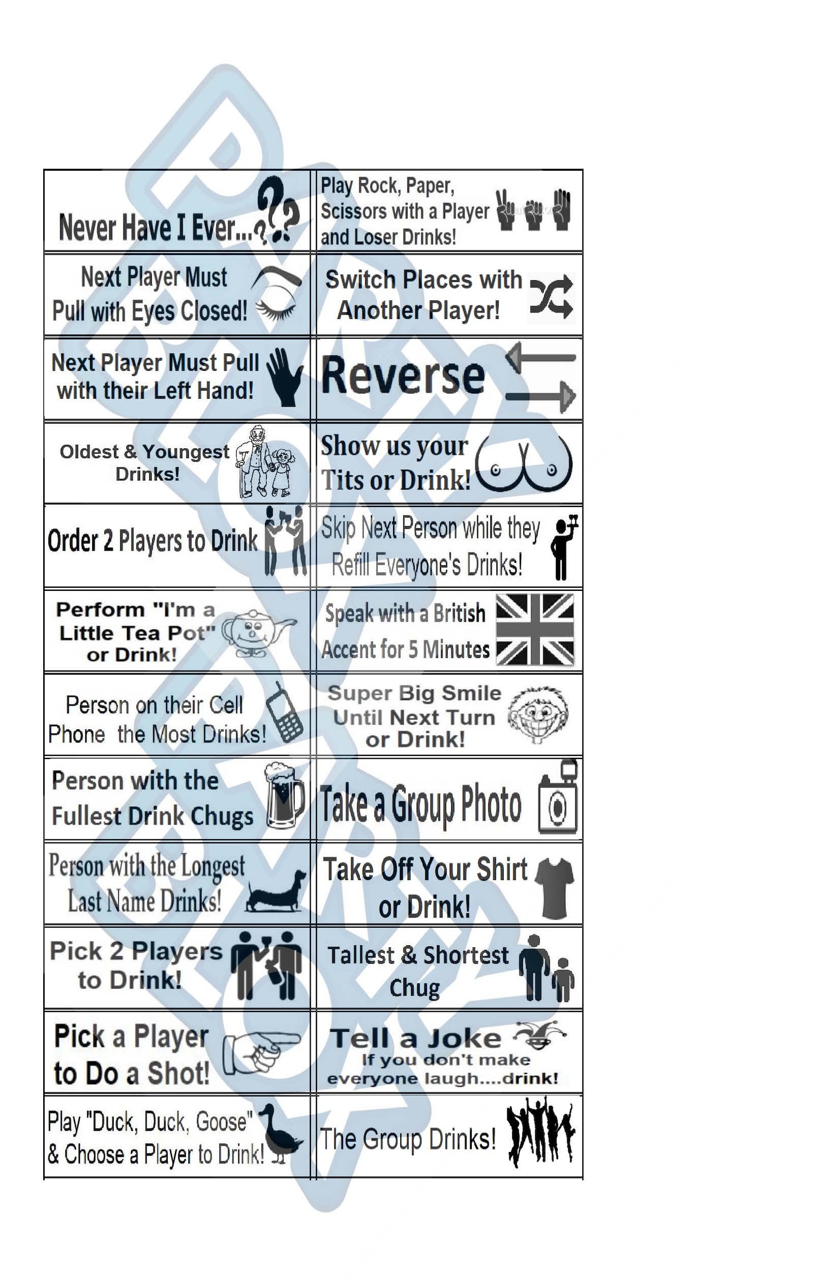 Fun Drinking Game for Father’s Day PDF Stickers - Template - Printable ...