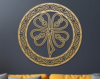 Irish Blessing Four Leaf Clover Celtic Art, Celtic wall decor, Irish Wedding decor, Irish Anniversary Housewarming Gift Shamrock Celtic gift
