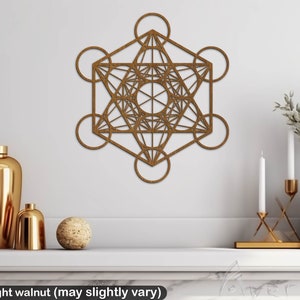 Metatrons cube wall decor, Sacred Geometry Wall Art, Yoga studio decor, Geometric wood wall decor, Mineral recharger tray, Wooden metatron