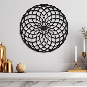 Torus Yantra wood wall decor, Sacred geometry wall art, Flower of Life, Large Mandala Bedroom wall hanging, XL 30&quot; luxury Gift for home