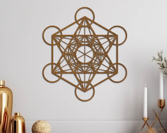 Metatron's Cube Wall Art 17.75", Laser Cut, Sacred Geometry, Mandala ...