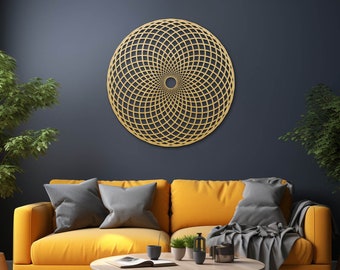 Custom order - Set of 3 sacred geometry symbols Torus Yantra, Flower of life, Shri Yantra, Three piece wood wall decor, Bedroom wall hanging