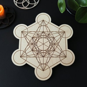 Metatrons cube crystal grid board, Metatron cube Wooden Crystal Grid, Sacred geometry wood wall decor