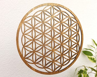 Flower of life wall decor,  Flower of life wood wall hanging, Sacred Geometry art, Yoga studio decor teacher gift