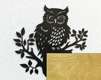 Owl Door corner decor, Bird Nature Door topper, Above door decor, Mirror corner decor, Owl on the branch wood wall art, Owl window decor