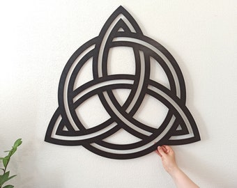 Celtic knot wood wall decor 20 inches, Trinity knot wall art, Celtic knot wall hanging, Triquetra wood art wall hanging, Irish Home gift