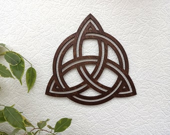 Celtic knot wall decor, Trinity wood wall hanging, Triquetra wall art, Irish wall decor, Walnut celtic wall decor