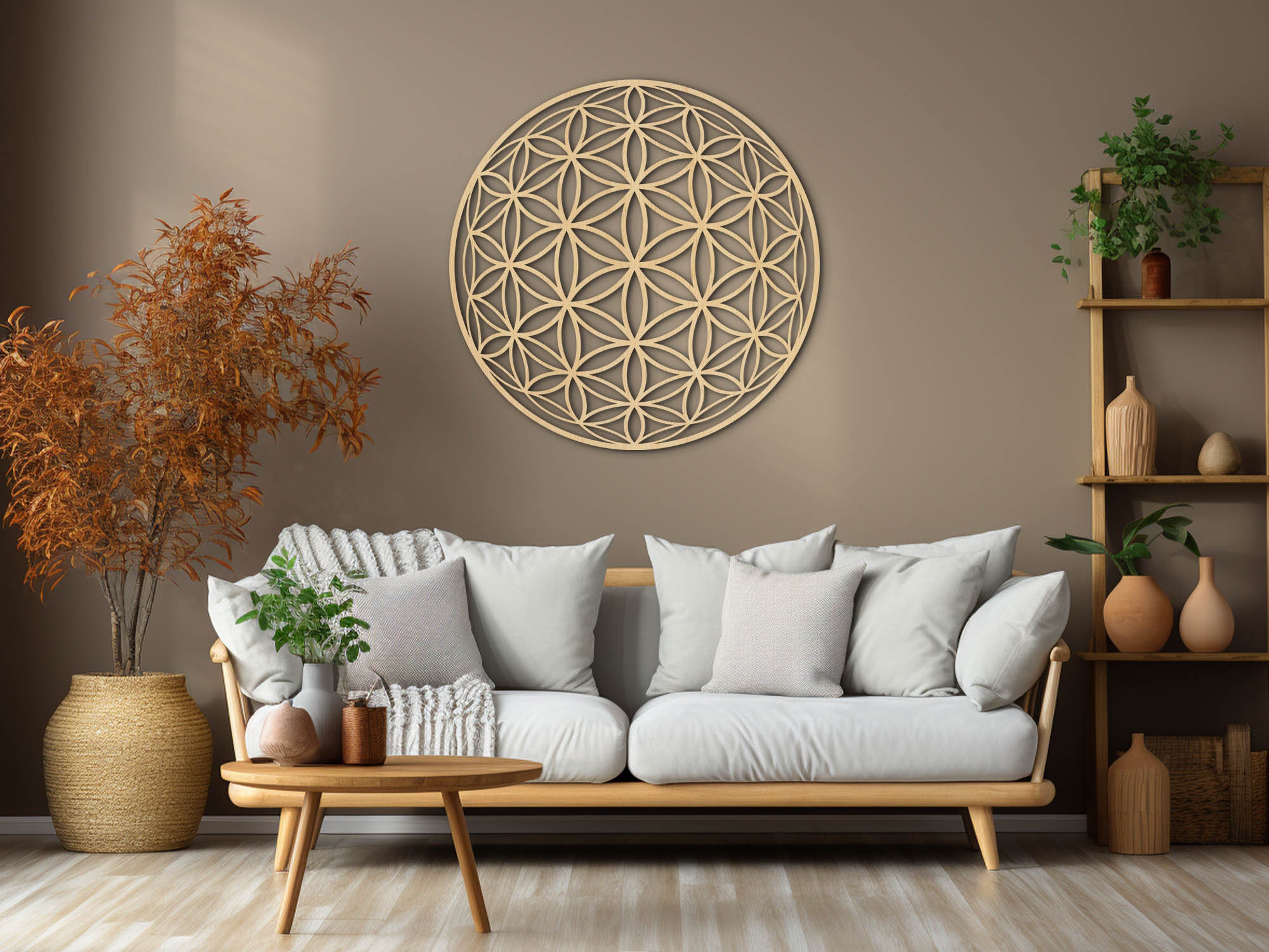 Flower of Life Wall Decor, Large Flower of Life Terracotta Wall Art ...