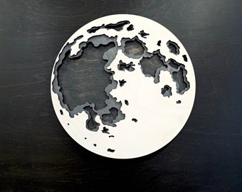 Decorazione murale a forma di luna, Decorazione murale in legno a forma di luna extra large, Decorazioni per altari Wiccan, Decorazione murale per camera da letto