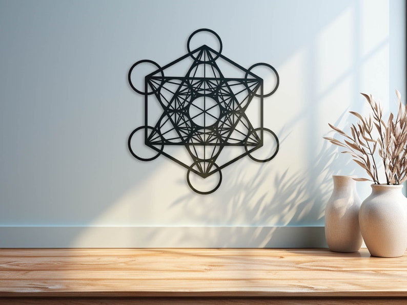 Metatrons Cube Wall Decor, Sacred Geometry Wall Art, Yoga Studio Decor ...