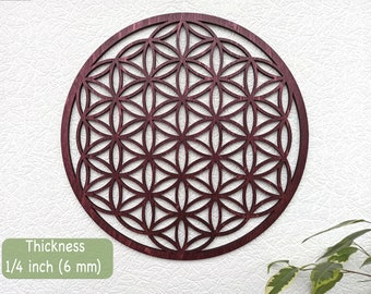 DISCOUNTED  Flower of life wall decor, Bedroom wall hanging, Sacred Geometry Wall Art, Yoga studio decor, Mandala wood wall decor