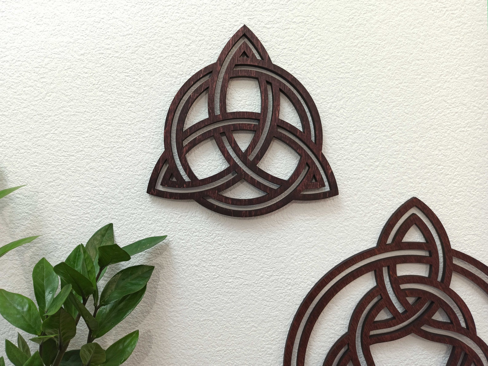 Celtic Knot Wood Wall Hanging Irish Wall Decor Trinity Knot Etsy