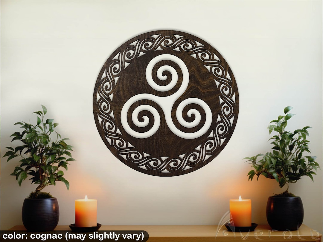 Triskelion Wood Wall Art Celtic Knot Wall Hanging Celtic Etsy