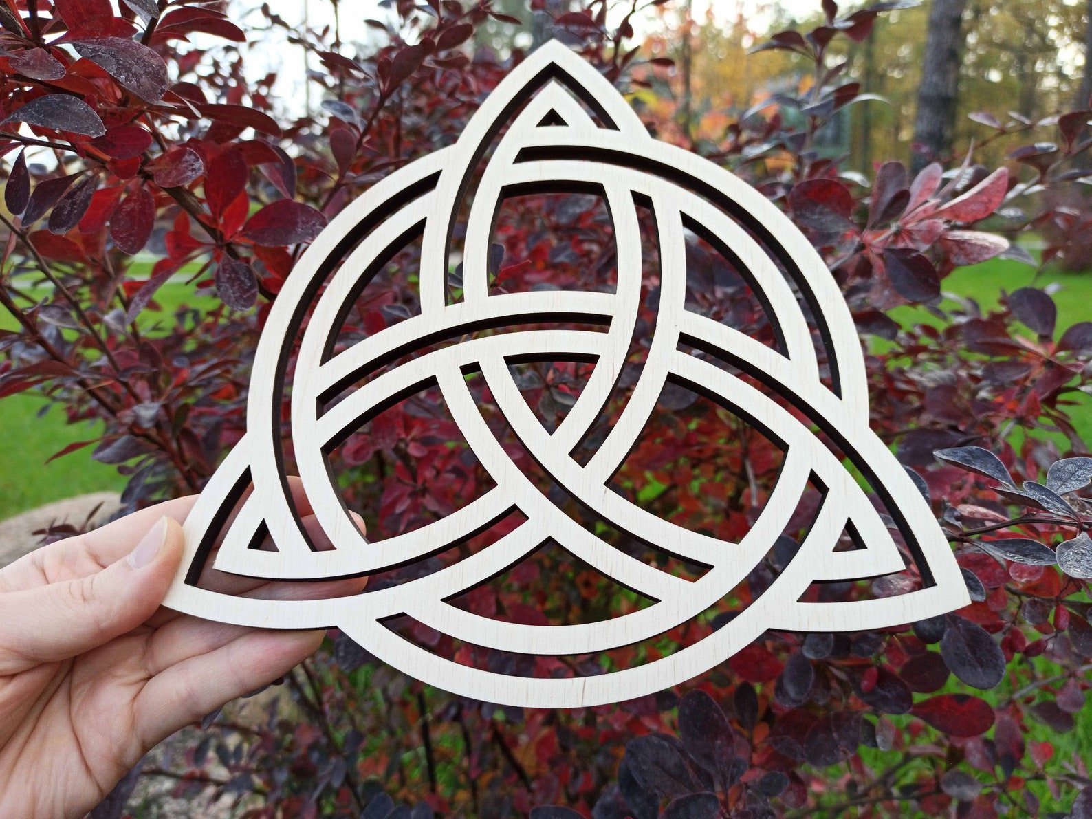 Irish celtic knot wood wall art Trinity knot wall hanging Etsy