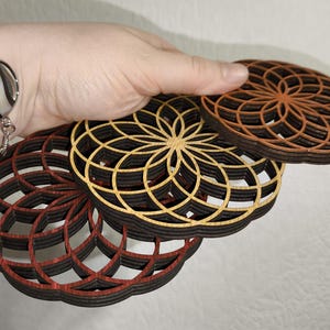 Lotus of life altar decor, Torus Yantra car rearview mirror charm, Sacred geometry art, Flower of Life Mandala , Gift for home