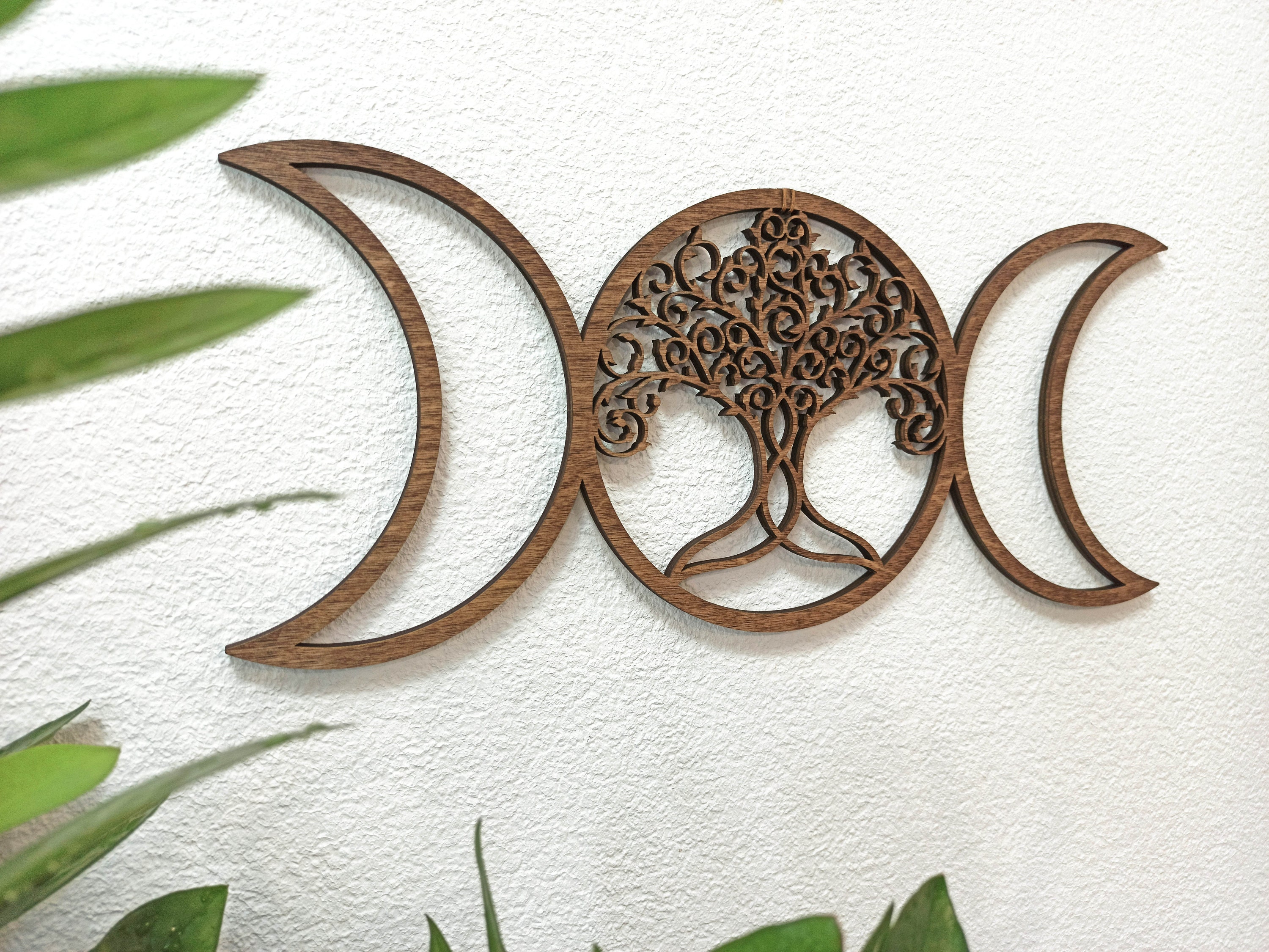 Triple Moon wall art Triple goddess wall hanging Moon phases Etsy