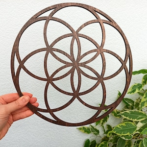 Seed of life wood wall art ,  Sacred Geometry wall Decor, Yoga studio decor