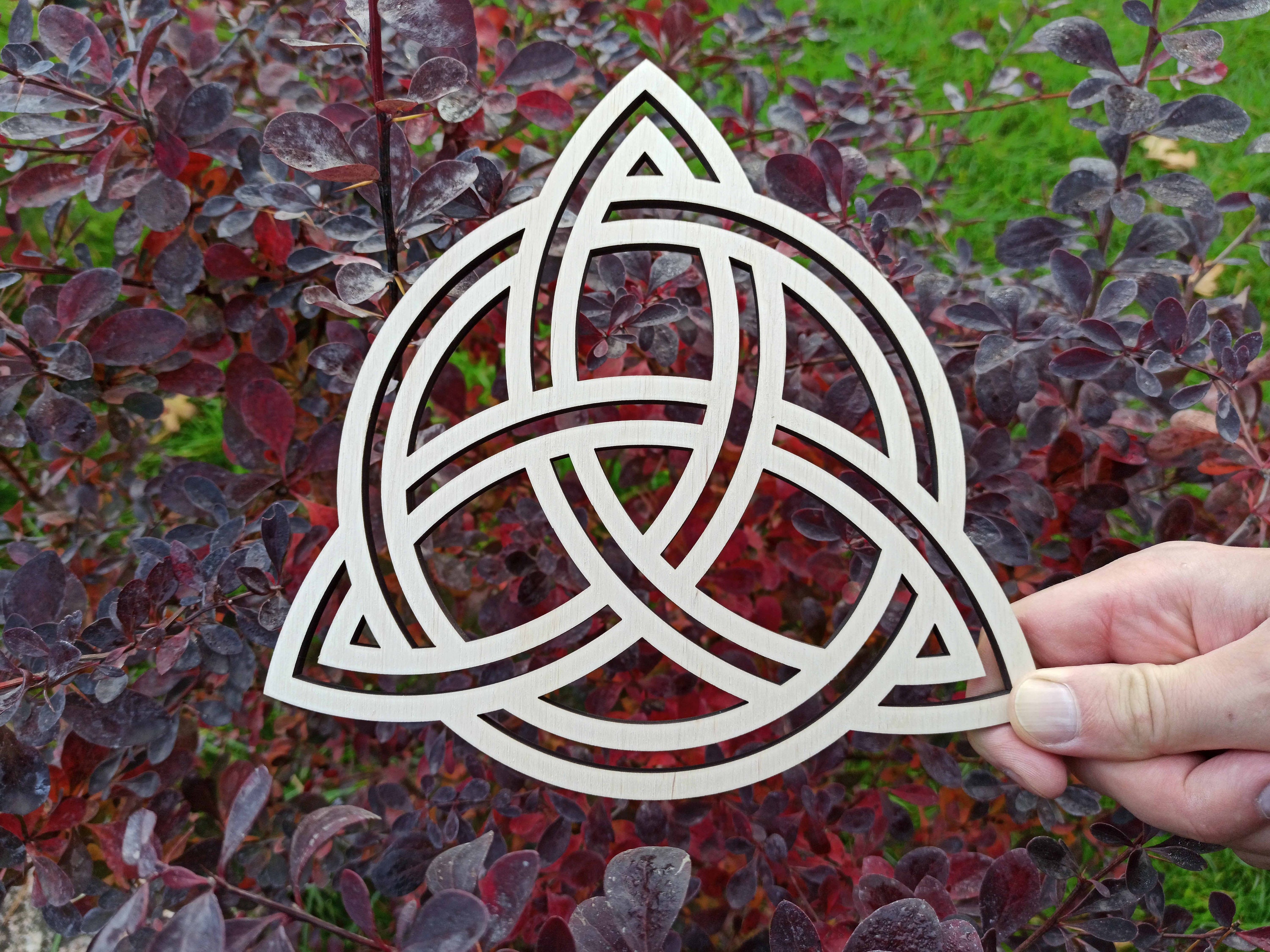 Irish celtic knot wood wall art Trinity knot wall hanging Etsy
