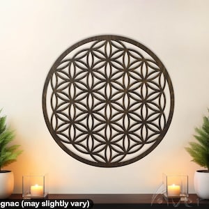 Flower of life wall decor,  Flower of life wood wall hanging, Sacred Geometry art, Yoga studio decor teacher gift