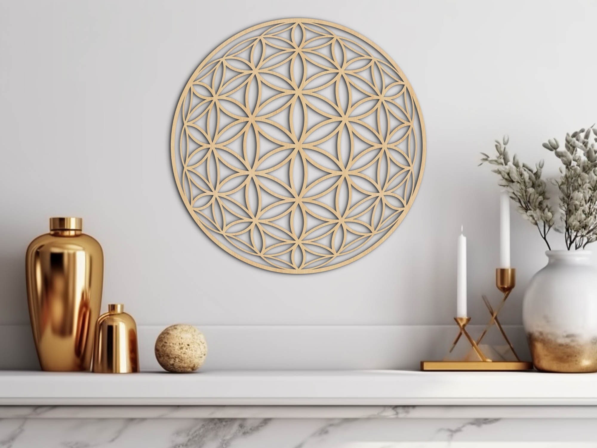 Flower of Life Wall Decor, Large Flower of Life Terracotta Wall Art ...