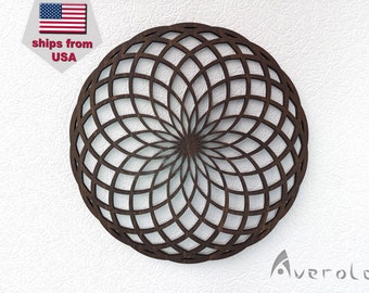 Lotus of life wall decor, Torus Yantra wood wall decor, Sacred geometry wall art, Flower of Life Mandala Bedroom wall hanging, Gift for home