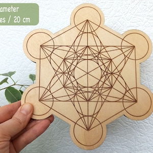 Metatrons cube crystal grid board, Metatron cube Wooden Crystal Grid, Sacred geometry wood wall decor
