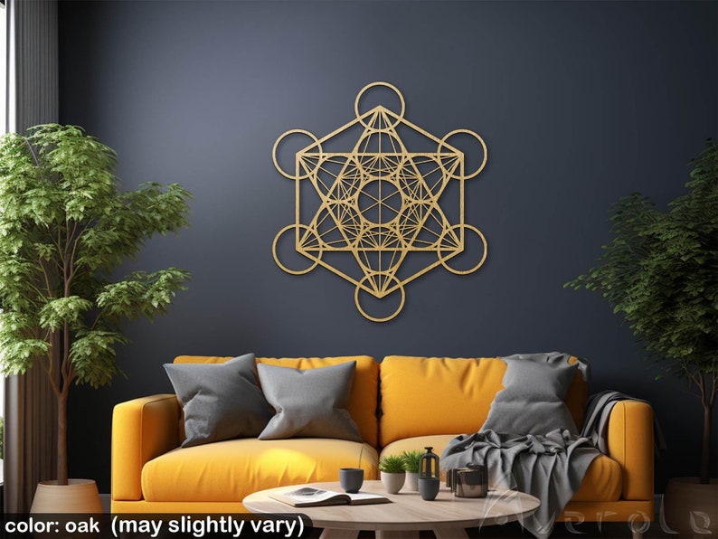 Metatrons Cube Wall Decor, XL Sacred Geometry Wall Art, Large Yoga ...