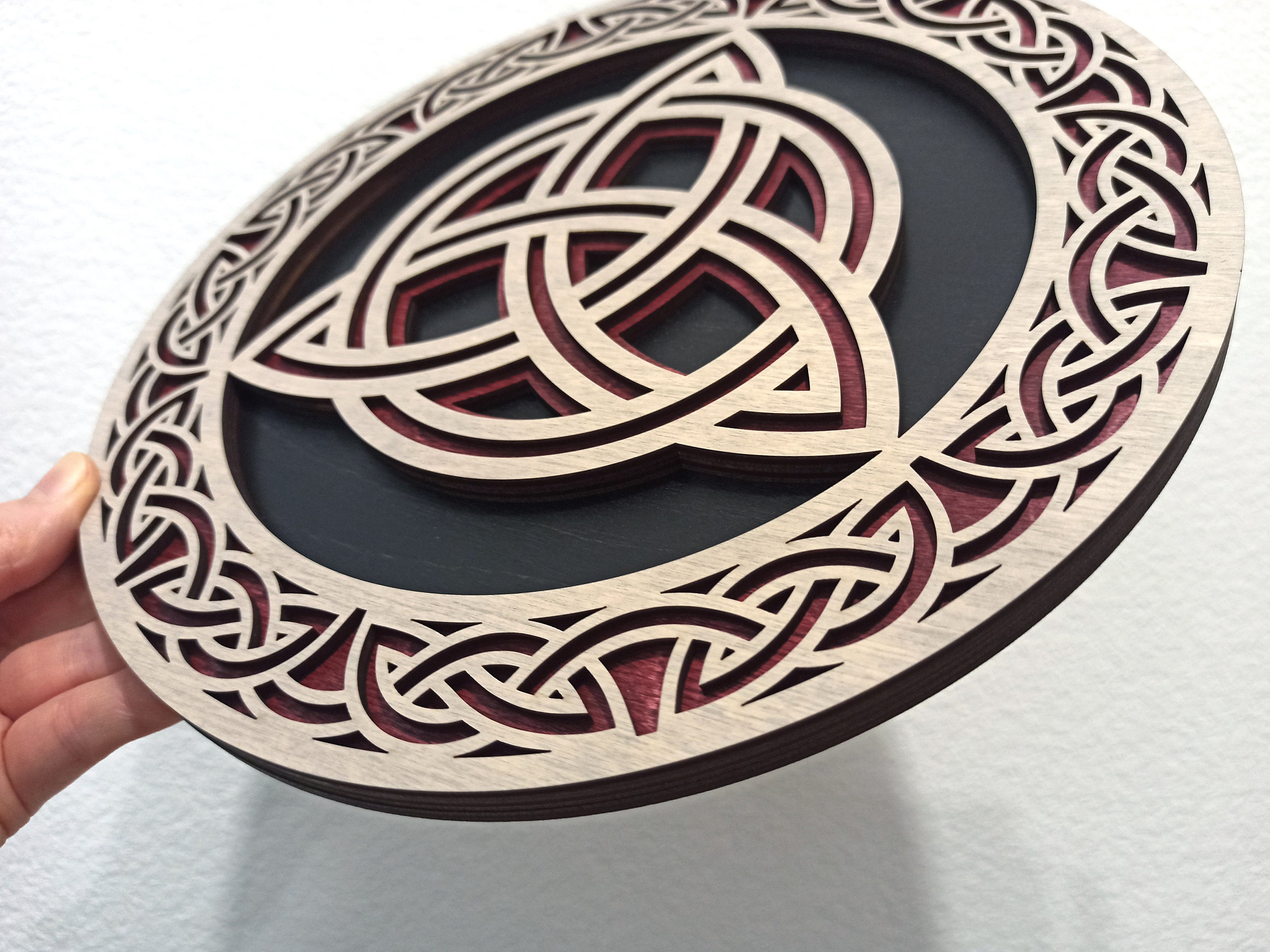 Celtic Knot Wood Wall Hanging Trinity Knot Wall Art Celtic Etsy