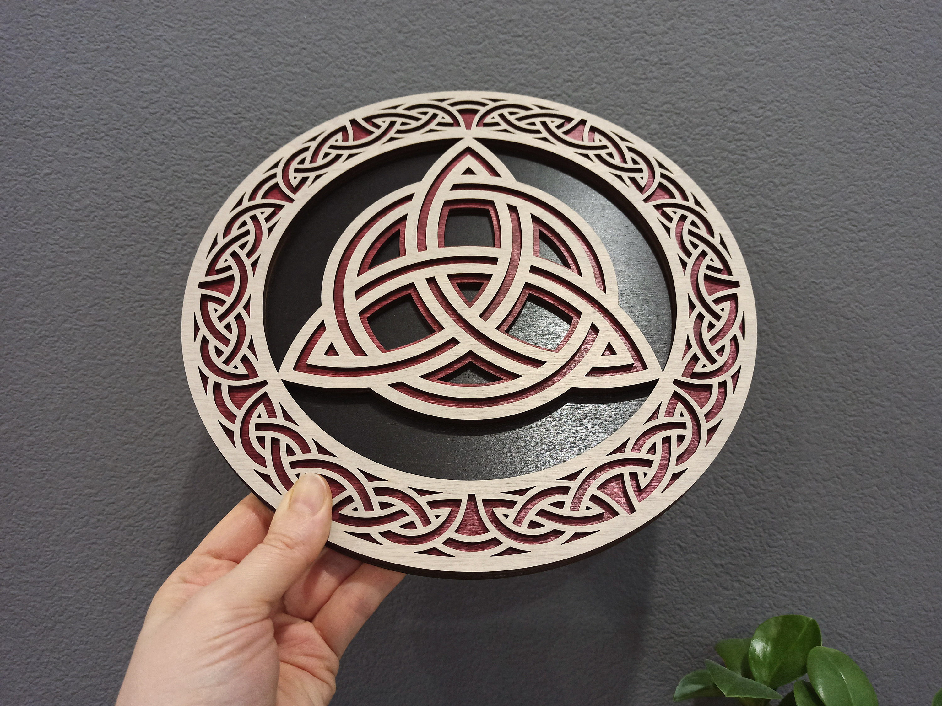 Celtic Knot Wood Wall Hanging Trinity Knot Wall Art Celtic Etsy