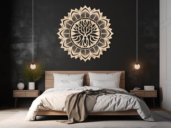 Tree of Life Mandala Wood Wall Decor Sacred Geometry Mandala Wood Art Wedding Reception Decor Bedroom Wall Hanging Anniversary Gift Etsy Canada