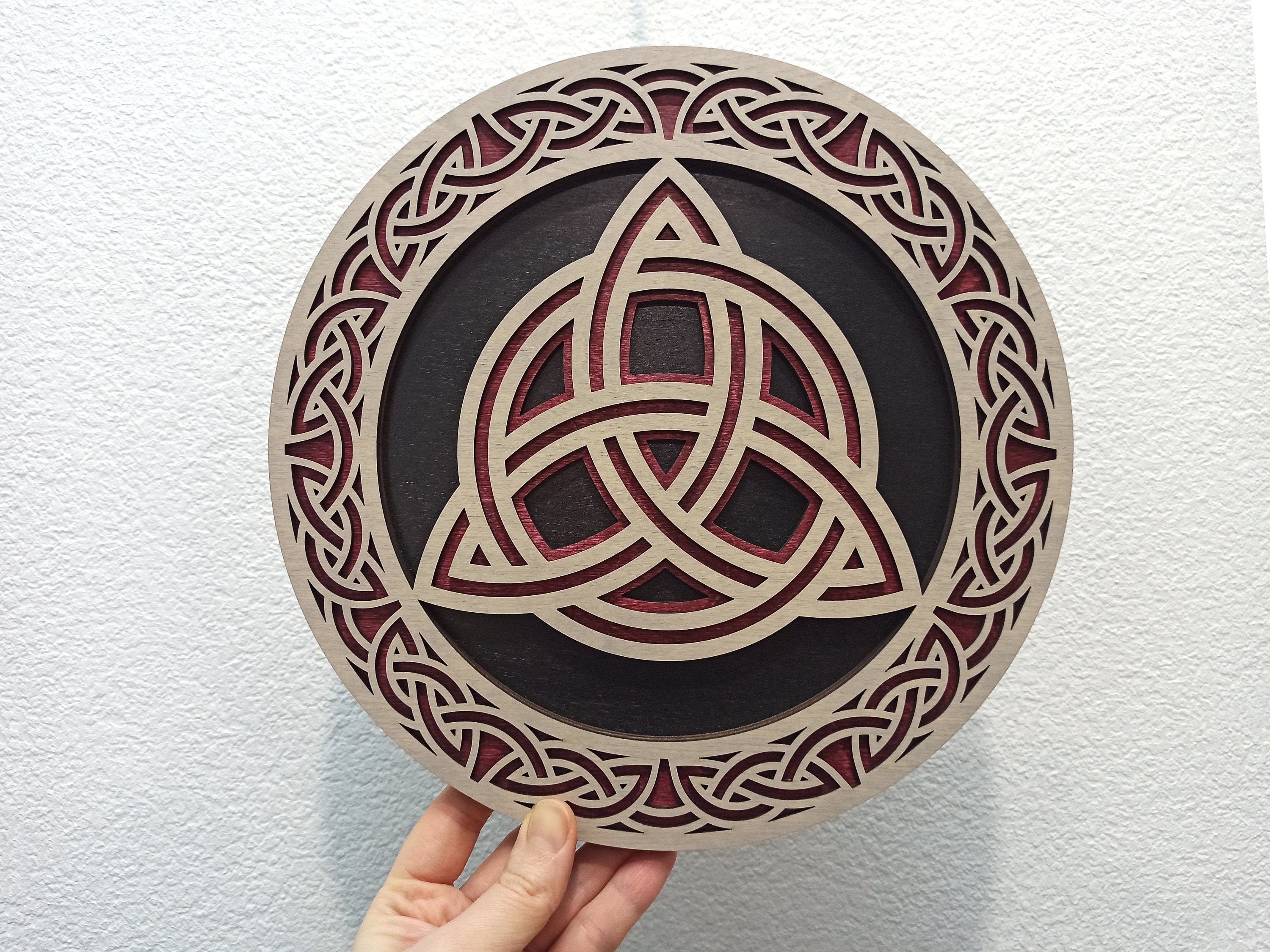 Celtic Knot Wood Wall Hanging Trinity Knot Wall Art Celtic Etsy