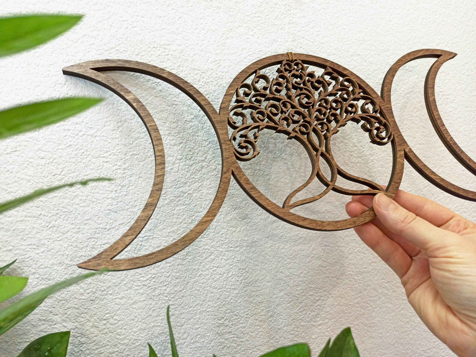 Triple Moon Wall Art Triple Goddess Wall Hanging Moon Phases Etsy