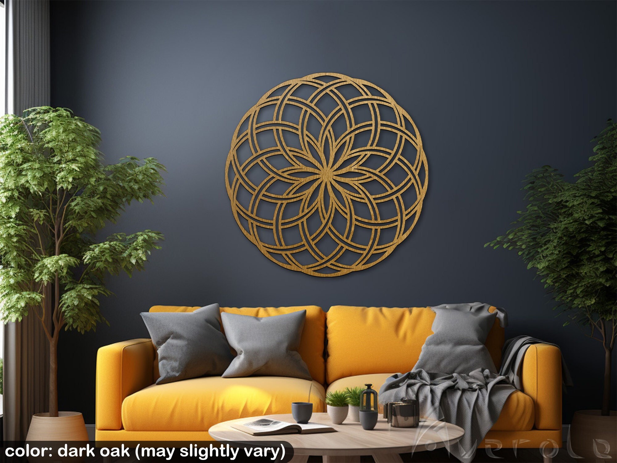 Torus Yantra Wood Wall Decor, Sacred Geometry Art, Flower of Life Wall ...