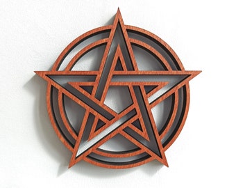 Pentagram heksend decor, houten pentagram goth decor, ster pentacle gothic home decor, heidense ornamenten, Wicca houten muur hangen, altaardecor
