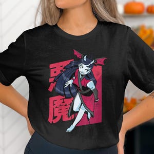 Demonic Girl Unisex T-shirt - Anime Demon Tee, Japanese Streetwear, Kawaii Gothic Clothing, Otaku Fashion, Manga Art Shirt