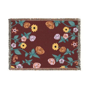 Surprise Song Piano Floral Woven Blanket