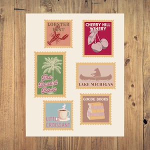 Emily Henry Literary Location Stamps - Prints, Posters, Wall Art