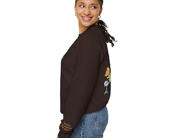 Custom Song Floral Design Unisex Heavy Blend Sweatshirt