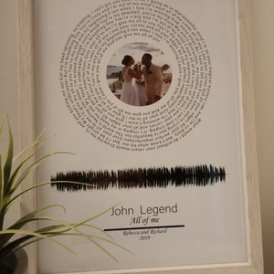 Personalised spiral word and soundwave print